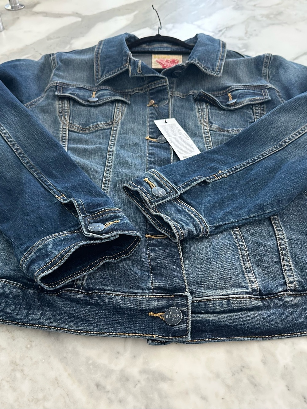 Slink Women's Blue Denim Jacket - Classic Trucker Style - Picture 9 of 10